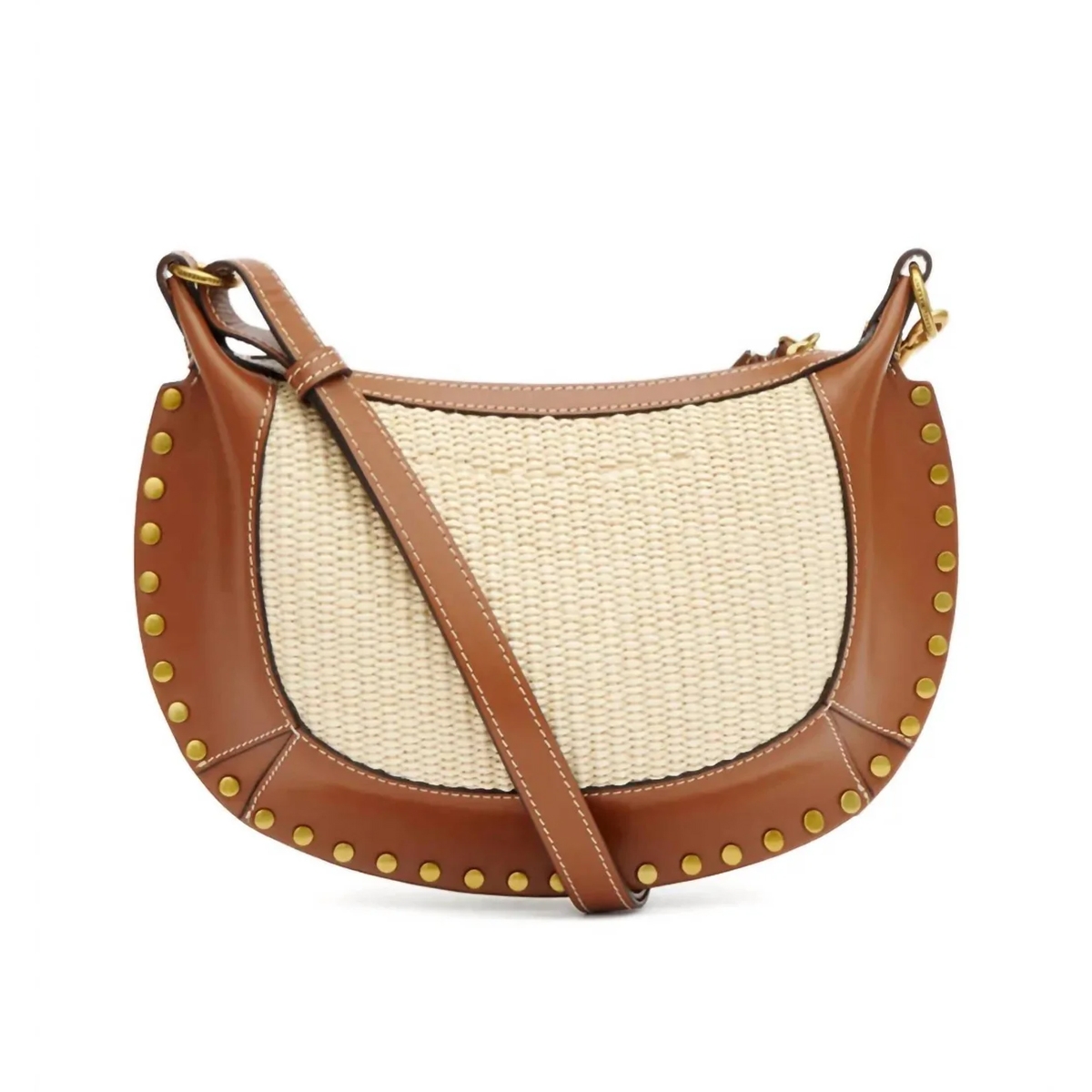 Lara Kazan Peacock Brass Buckle Belt Red Leather/Brown Crochet Linz Shop | ShopSimon main image 2